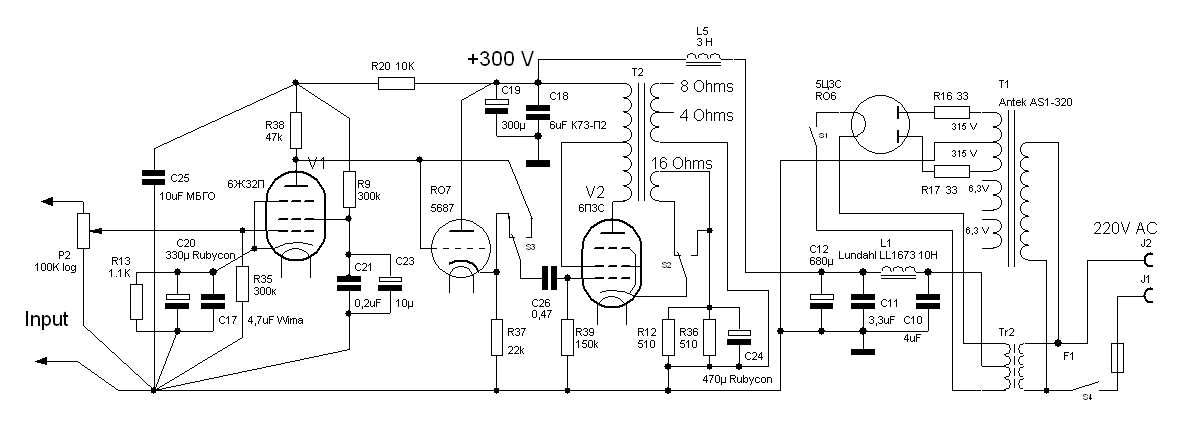 6ж32п усилитель схема